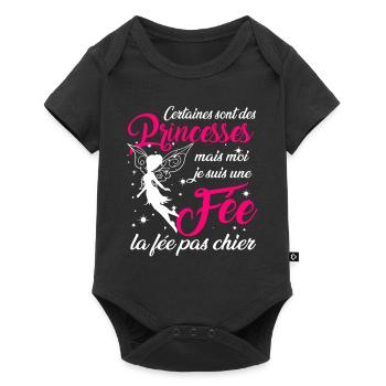 Certaines sont des princesses fée la pas chier - Body à manches courtes Premium Bébé - noir - Devant