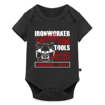 Ironworker Caution Flying Tools - Baby Premium short-sleeve bodysuit - black - Front
