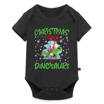 Dino Garçon Garçon Enfants Noël Amour Dinosaure - Body à manches courtes Premium Bébé - noir - Devant