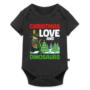 Dino Garçon Garçon Enfants Noël Amour Dinosaure - Body à manches courtes Premium Bébé - noir - Devant