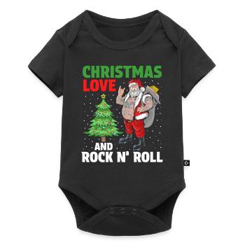 Heavy Hard Metal Christmas, Love Rock 'n' Roll - Baby Premium short-sleeve bodysuit - black - Front