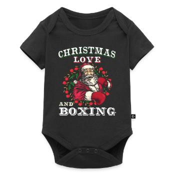 Christmas Love Boxing Boxer Christmas Gift - Baby Premium short-sleeve bodysuit - black - Front