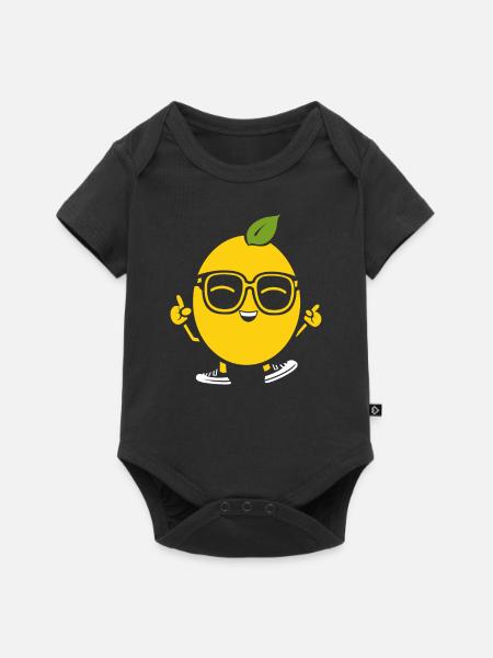 Zitrone - Baby Premium Kurzarmbody - Schwarz