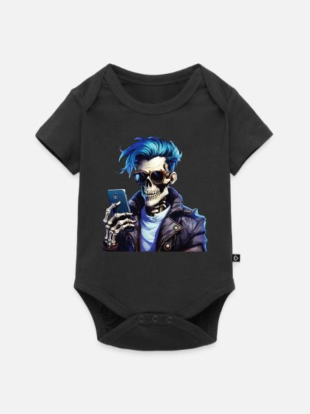 SKELETT MANN - Baby Premium Kurzarmbody - Schwarz