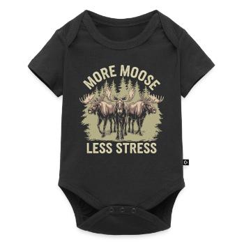 Plus d’orignal, moins de stress Elch - Body à manches courtes Premium Bébé - noir - Devant