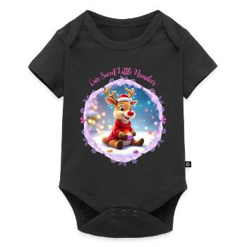 Our Cute Little Pink Reindeer - Baby Premium short-sleeve bodysuit - black - Front