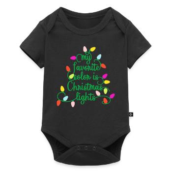 My Favorite Color Is Christmas Lights Funny Xmas - Baby Premium Kurzarmbody - Schwarz - Vorne