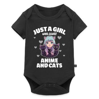 Just A Girl Who Loves Anime and Cats Cute Cat - Baby Premium short-sleeve bodysuit - black - Front