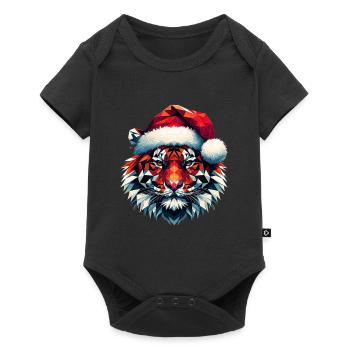 Polygon Art Tiger Santa Hat Original - Baby Premium short-sleeve bodysuit - black - Front