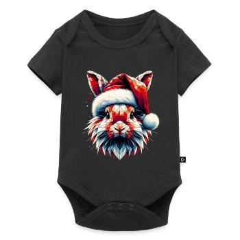Polygon Art Bunny Santa Hat Original - Baby Premium short-sleeve bodysuit - black - Front