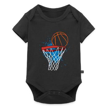 Basketball, basketteur, basketteur, sport rétro, design - Body à manches courtes Premium Bébé - noir - Devant