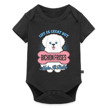 Bichon Frises Make Life Better - Baby Premium short-sleeve bodysuit - black - Front
