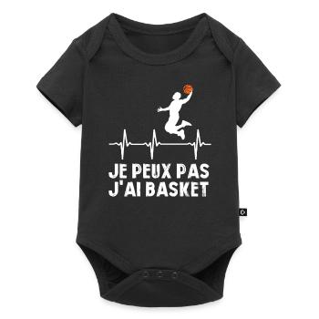 Je Peux Pas J'ai Basket Cadeau Joueur de Basket - Body à manches courtes Premium Bébé - noir - Devant
