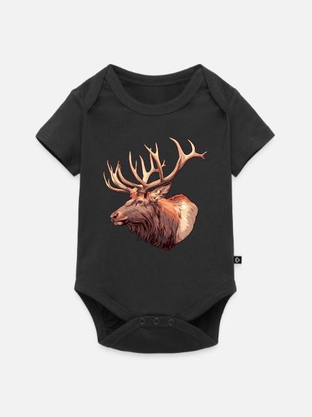 Elche Elch - Baby Premium Kurzarmbody - Schwarz