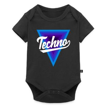 Techno Liebhaber Dreiecks-Design - Baby Premium Kurzarmbody - Schwarz - Vorne