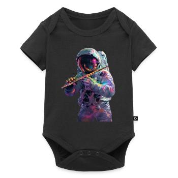 Flûte d’astronaute - Body à manches courtes Premium Bébé - noir - Devant