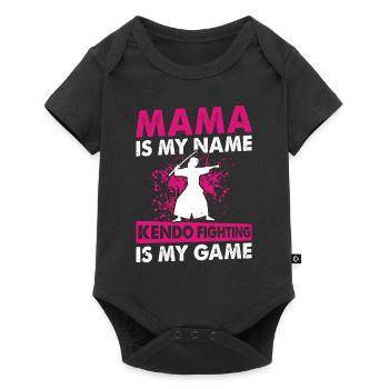 Kendo Mama est mon nom Le combat Kendo est mon jeu - - Body à manches courtes Premium Bébé - noir - Devant