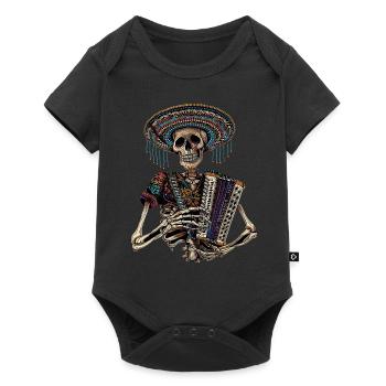 Accordéon Squelette Mexicain - Body à manches courtes Premium Bébé - noir - Devant