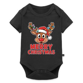 Merry Christmas Reindeer Xmas Family Men Women - Baby Premium short-sleeve bodysuit - black - Front