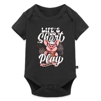 Badminton Life's Too Short Play Badminton - Baby Premium short-sleeve bodysuit - black - Front