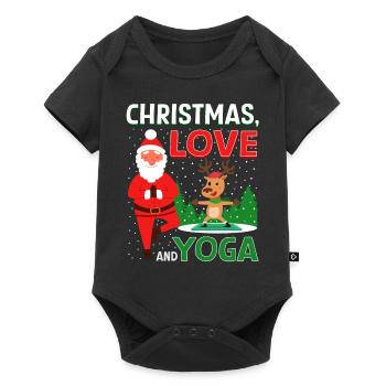 Yogini Yoga Meditation Weihnachten, Liebe und Yoga - Baby Premium Kurzarmbody - Schwarz - Vorne