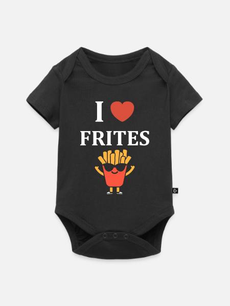 Pommes frites - Baby Premium Kurzarmbody - Schwarz
