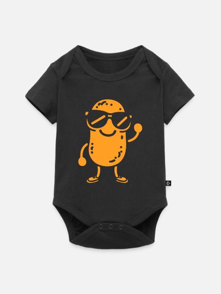 Erdnuss - Baby Premium Kurzarmbody - Schwarz