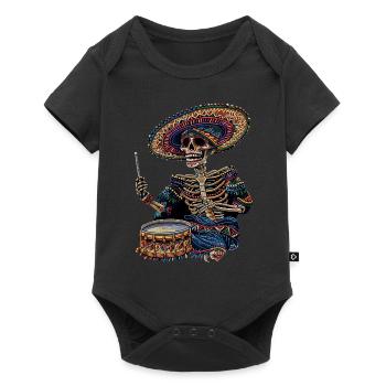 Tambours squelettes mexicains - Body à manches courtes Premium Bébé - noir - Devant