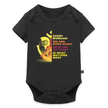 Every morning we are reborn Meditation - Baby Premium short-sleeve bodysuit - black - Front