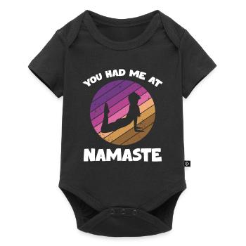 Vous m’avez eu à Namaste Yoga Silhouette Relaxation - Body à manches courtes Premium Bébé - noir - Devant