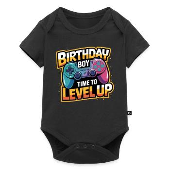Birthday Boy Time to Level Up Birthday Gamer Boys - Baby Premium short-sleeve bodysuit - black - Front