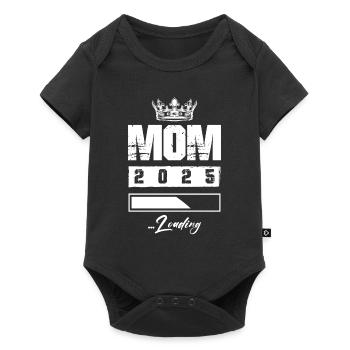 Mama 2025 Loading Mom - Baby Premium Kurzarmbody - Schwarz - Vorne