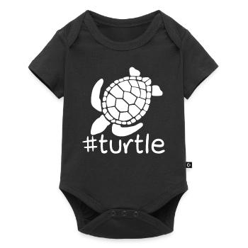 Funny Turtle Hashtag - Baby Premium short-sleeve bodysuit - black - Front