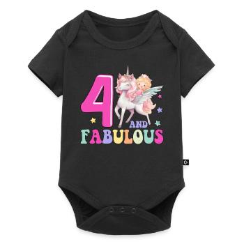 4 And Fabulous - Baby Premium Kurzarmbody - Schwarz - Vorne
