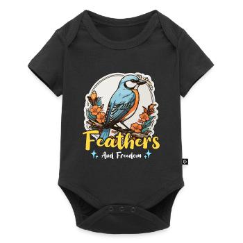 Bird Enthusiast Feathers And Freedom Ornithologist - Baby Premium Kurzarmbody - Schwarz - Vorne