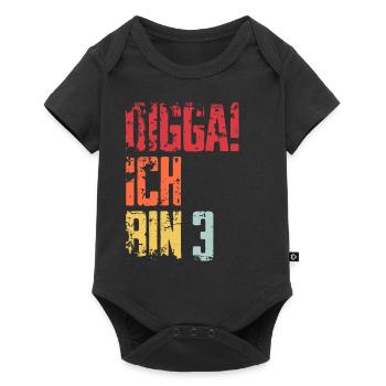 3. Geburtstag 3 Jahre Geschenk Spruch - Baby Premium Kurzarmbody - Schwarz - Vorne