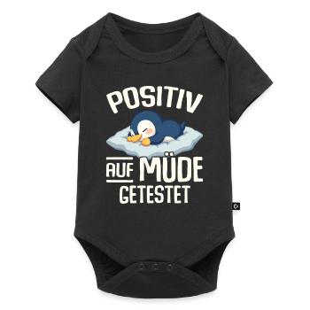 Testé positif pour la chemise de nuit fatiguée - Body à manches courtes Premium Bébé - noir - Devant