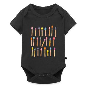 Colorful Matches for Adventurers Watercolor Pattern - Baby Premium short-sleeve bodysuit - black - Front