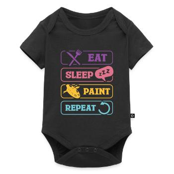Eat Sleep Paint Repeat Artist Motivation - Baby Premium short-sleeve bodysuit - black - Front