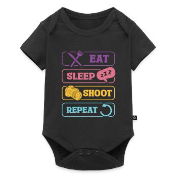 Eat Sleep Shoot Repeat Camera Motif - Baby Premium short-sleeve bodysuit - black - Front