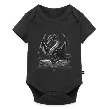 Schwarz-Weiß-Drache – Epische Fantasy für Leser - Baby Premium Kurzarmbody - Schwarz - Vorne