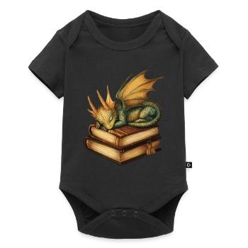 drachenSchlafender goldener Drache – Fantasie auf - Baby Premium Kurzarmbody - Schwarz - Vorne