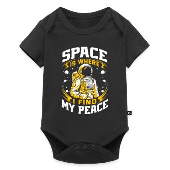 L’espace est l’endroit où je trouve ma paix. - Body à manches courtes Premium Bébé - noir - Devant