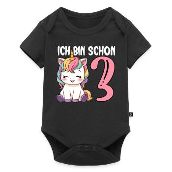 Children's Unicorn 3rd Birthday I'm already Three - Baby Premium short-sleeve bodysuit - black - Front