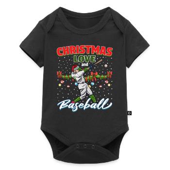 Joueur de baseball équipe club Noël amour - Body à manches courtes Premium Bébé - noir - Devant