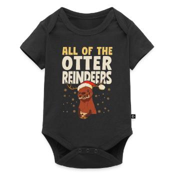 Loutre Noël Jeu de mots Tous Les - Body à manches courtes Premium Bébé - noir - Devant