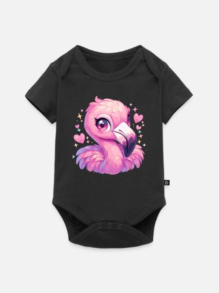 Flamingos Flamingo - Baby Premium Kurzarmbody - Schwarz