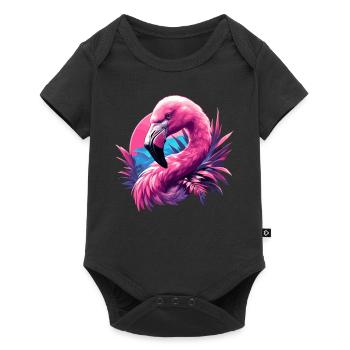 Flamingos Flamingo - Baby Premium short-sleeve bodysuit - black - Front