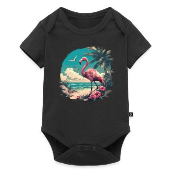 Flamingos Flamingo - Baby Premium Kurzarmbody - Schwarz - Vorne