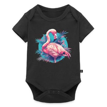 Flamingos Flamingo - Baby Premium short-sleeve bodysuit - black - Front